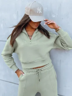 Komplety Dresowe Damskie>Dstreet Komplet dresowy damski MARINO ciemnozielony AY0977