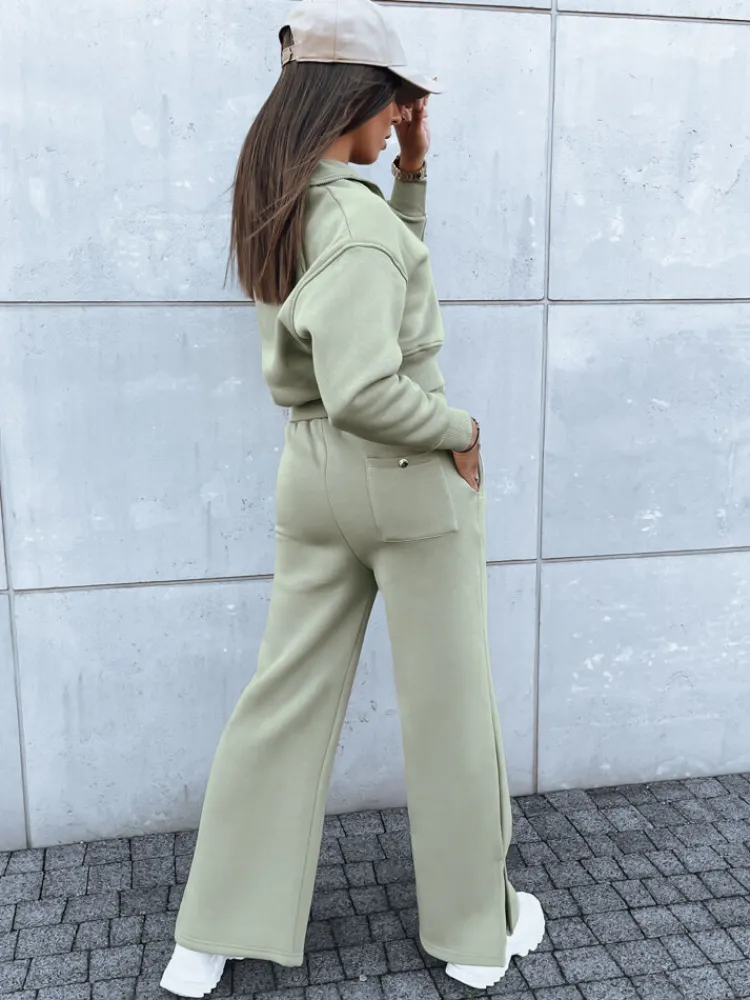 Komplety Dresowe Damskie>Dstreet Komplet dresowy damski MARINO ciemnozielony AY0977