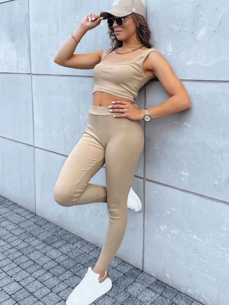 Komplety Dresowe Damskie>Dstreet Komplet dresowy damski MAYALAN kamelowy AY0942