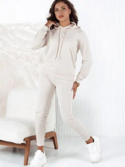 Komplety Dresowe Damskie>Dstreet Komplet dresowy damski MIGEL jasnobeżowy AY1087