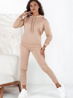 Komplety Dresowe Damskie>Dstreet Komplet dresowy damski MIGEL ciemnobeżowy AY1086