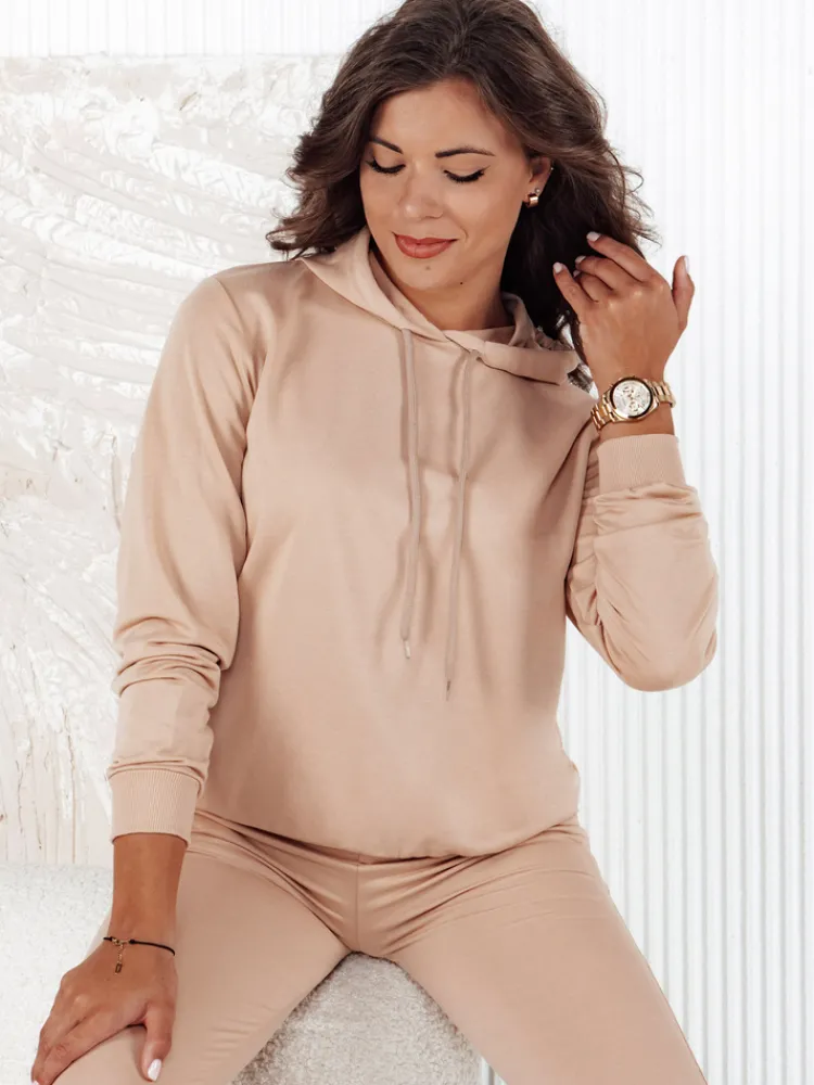 Komplety Dresowe Damskie>Dstreet Komplet dresowy damski MIGEL ciemnobeżowy AY1086