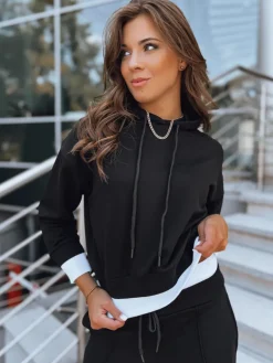 Komplety Dresowe Damskie>Dstreet Komplet dresowy damski SANELIS czarny AY0984