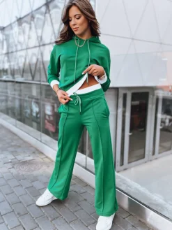 Komplety Dresowe Damskie>Dstreet Komplet dresowy damski SANELIS ciemnozielony AY0989