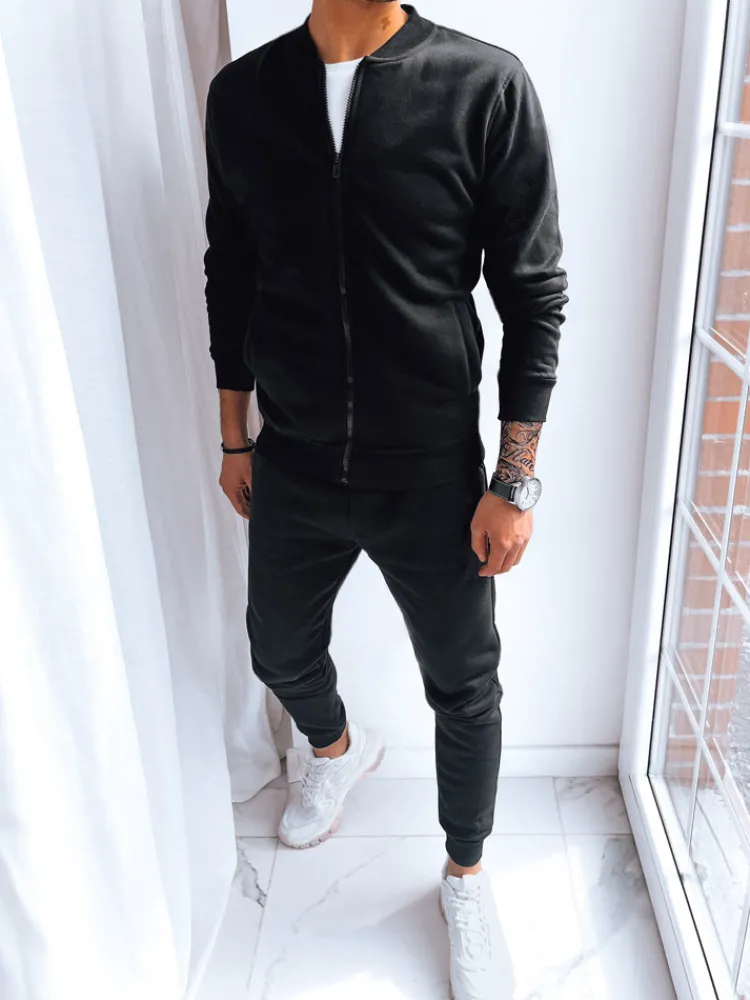 Komplety Dresowe Męskie>Dstreet Komplet dresowy męski ocieplany czarny AX0729