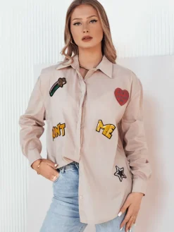 Koszule Damskie>Dstreet Koszula damska CAMBIL brązowa DY0411