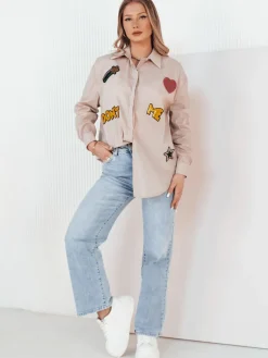 Koszule Damskie>Dstreet Koszula damska CAMBIL brązowa DY0411