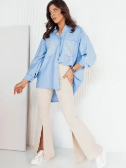 Koszule Damskie>Dstreet Koszula damska CELTIS błękitna DY0406