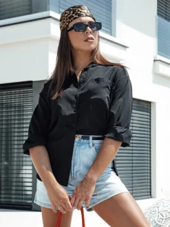 Koszule Damskie>Dstreet Koszula damska ELEGANZZA czarna DY0437