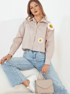 Koszule Damskie>Dstreet Koszula damska MISUN jasnobrązowa DY0410