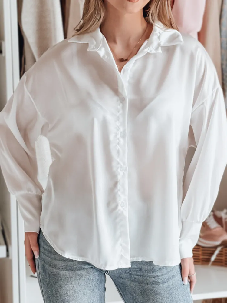 Koszule Damskie>Dstreet Koszula damska one size oversize SATINIA biała DY0449