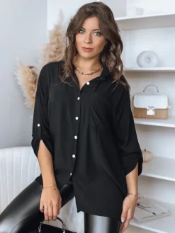 Koszule Damskie>Dstreet Koszula damska oversize RANCH czarna RY2307