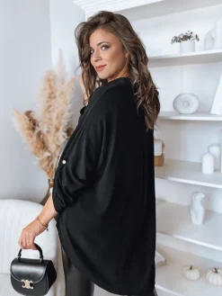 Koszule Damskie>Dstreet Koszula damska oversize RANCH czarna RY2307