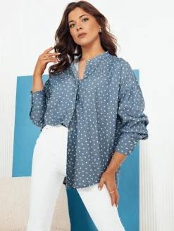 Koszule Damskie>Dstreet Koszula damska PISAT niebieska DY0424