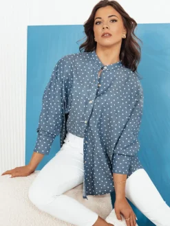 Koszule Damskie>Dstreet Koszula damska PISAT niebieska DY0424