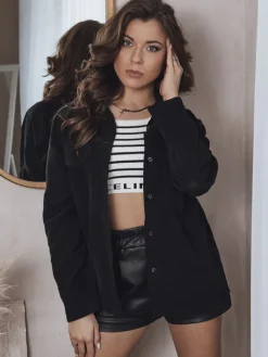 Koszule Damskie>Dstreet Koszula damska sztruksowa COVE czarna DY0367