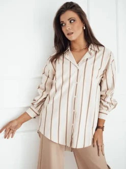 Wyjątkowe Okazje|Koszule Damskie>Dstreet Koszula damska TENESI beżowa DY0380