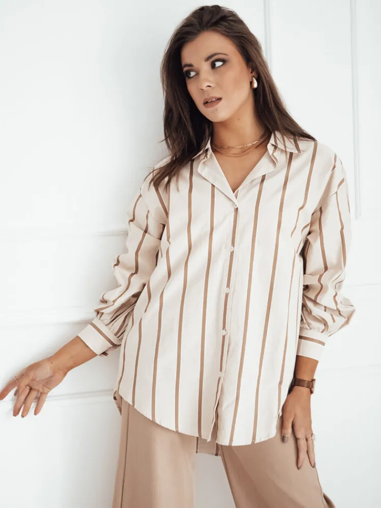 Wyjątkowe Okazje|Koszule Damskie>Dstreet Koszula damska TENESI beżowa DY0380