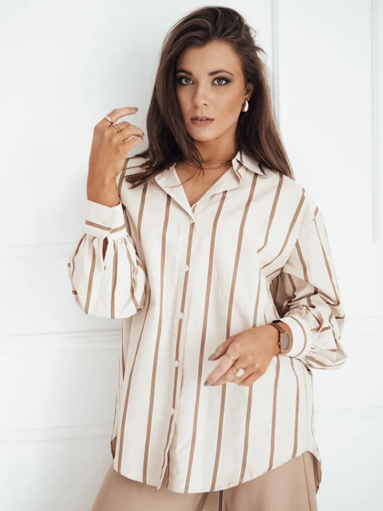 Wyjątkowe Okazje|Koszule Damskie>Dstreet Koszula damska TENESI beżowa DY0380