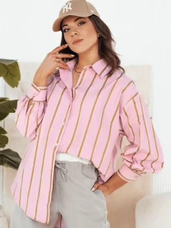 Koszule Damskie>Dstreet Koszula damska TENESI różowa DY0379