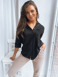 Koszule Damskie>Dstreet Koszula damska VERY PERY czarna DY0299