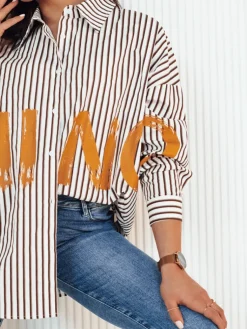 Koszule Damskie>Dstreet Koszula damska w paski JUDAL biała DY0408