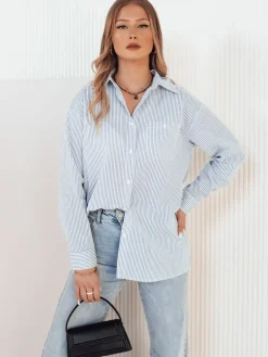 Koszule Damskie>Dstreet Koszula damska w paski SEMENA biała DY0414