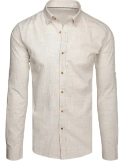 Wyjątkowe Okazje|Koszule Męskie>Dstreet Koszula męska casualowa beżowa DX2652