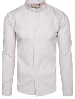 Wyjątkowe Okazje|Koszule Męskie>Dstreet Koszula męska casualowa ze stójką jasnoróżowa DX2647