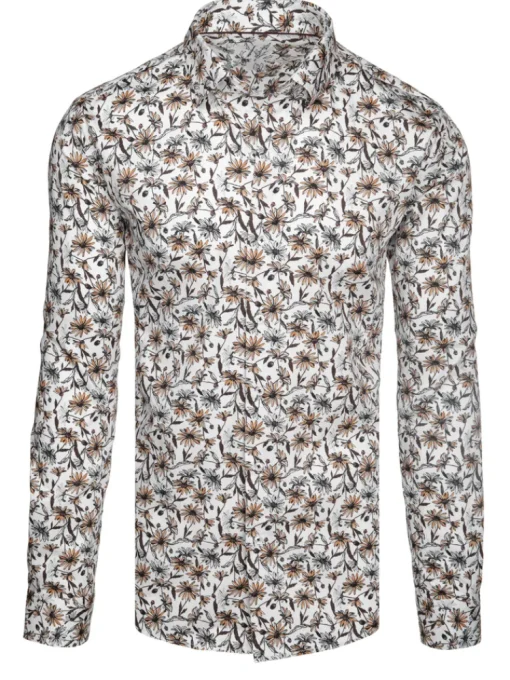 Wyjątkowe Okazje|Koszule Męskie>Dstreet Koszula męska w kwiaty biała DX2667