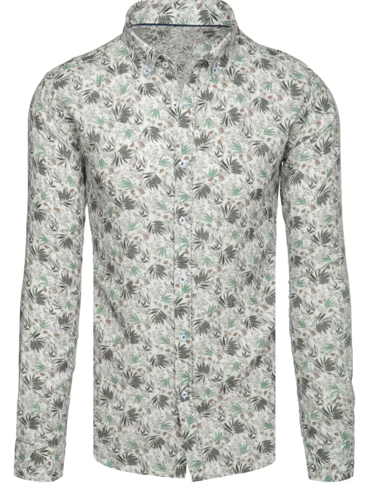 Koszule Męskie|Wyjątkowe Okazje>Dstreet Koszula męska w kwiaty biała DX2633