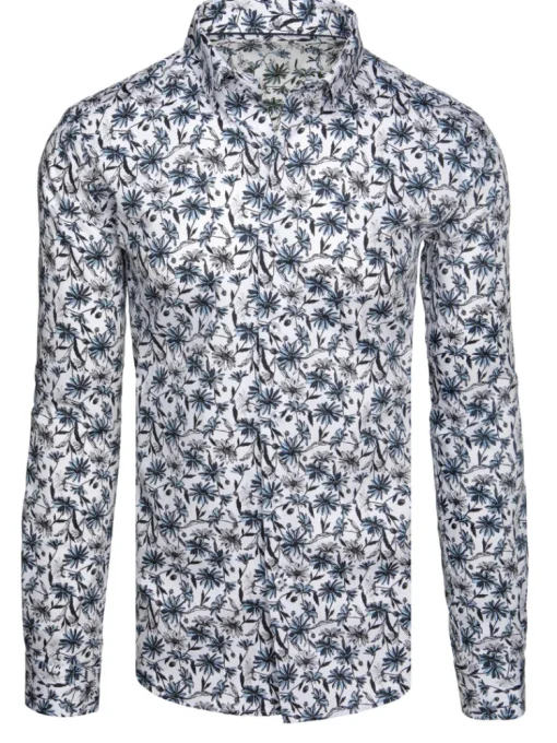 Wyjątkowe Okazje|Koszule Męskie>Dstreet Koszula męska w kwiaty biała DX2668