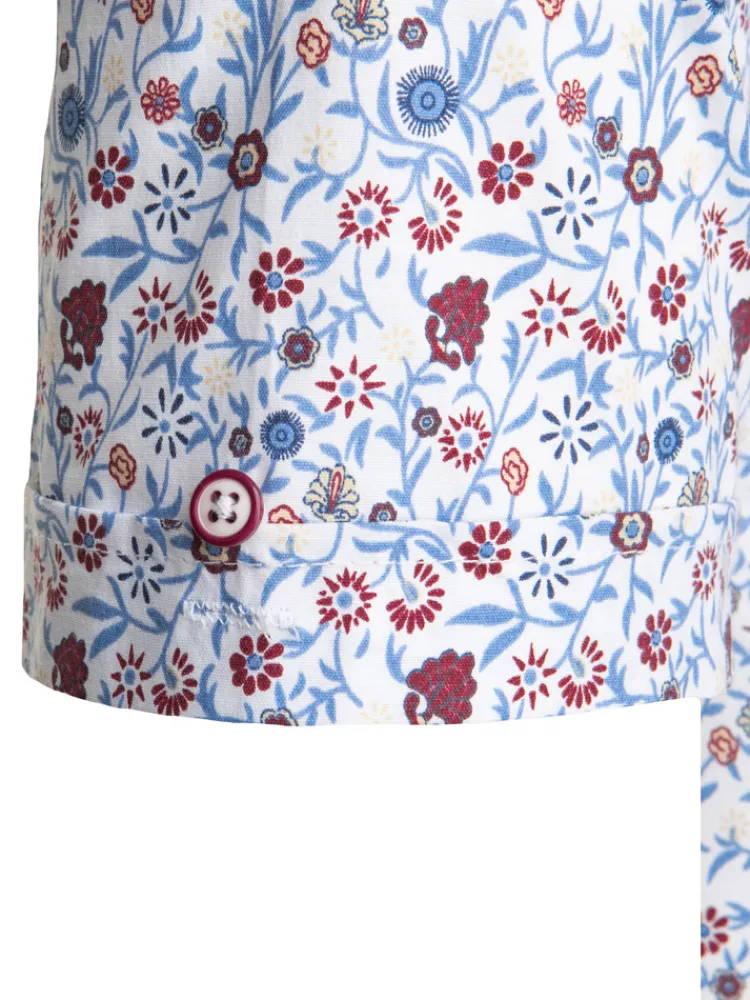 Koszule Męskie|Wyjątkowe Okazje>Dstreet Koszula męska we wzory slim z krótkim rękawem biała KX1069