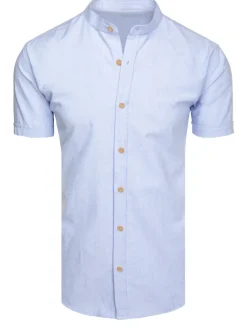 Wyjątkowe Okazje|Koszule Męskie>Dstreet Koszula męska z krótkim rękawem niebieska KX1047