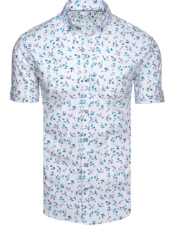 Wyjątkowe Okazje|Koszule Męskie>Dstreet Koszula męska z krótkim rękawem biała KX1039