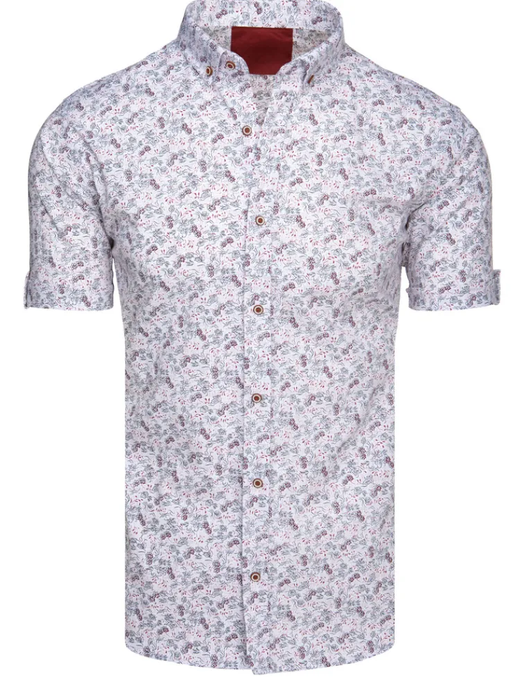 Wyjątkowe Okazje|Koszule Męskie>Dstreet Koszula męska z krótkim rękawem biała KX1060