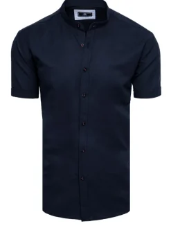 Wyjątkowe Okazje|Koszule Męskie>Dstreet Koszula męska z krótkim rękawem granatowa KX0996