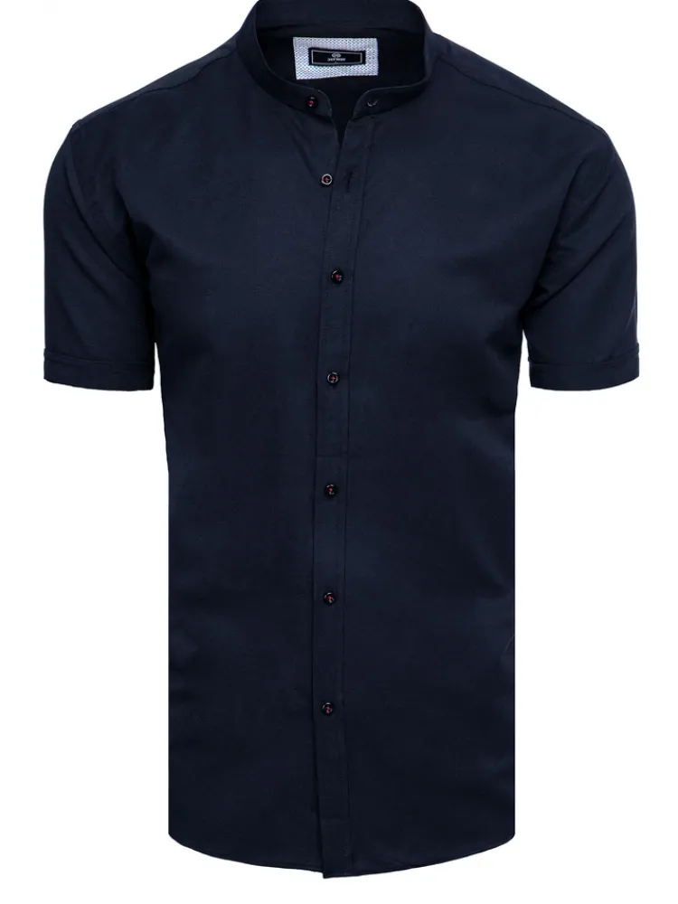 Wyjątkowe Okazje|Koszule Męskie>Dstreet Koszula męska z krótkim rękawem granatowa KX0996