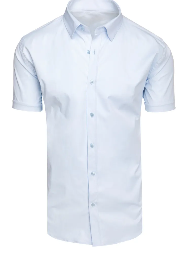 Wyjątkowe Okazje|Koszule Męskie>Dstreet Koszula męska z krótkim rękawem błękitna KX1046