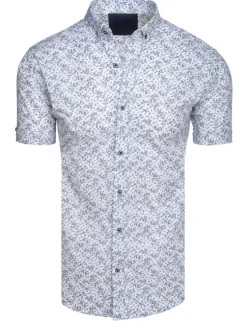 Wyjątkowe Okazje|Koszule Męskie>Dstreet Koszula męska z krótkim rękawem biała KX1041