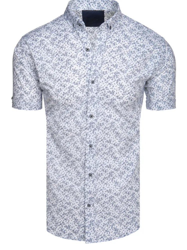 Wyjątkowe Okazje|Koszule Męskie>Dstreet Koszula męska z krótkim rękawem biała KX1041