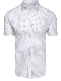Koszule Męskie|Wyjątkowe Okazje>Dstreet Koszula męska z krótkim rękawem biała KX1077