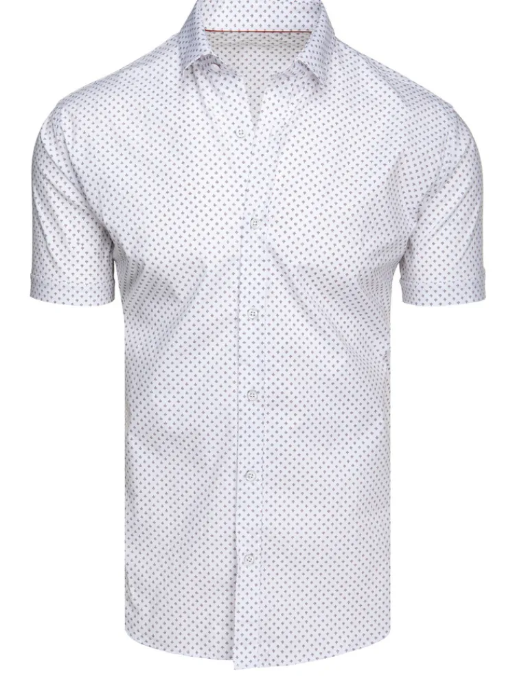 Koszule Męskie|Wyjątkowe Okazje>Dstreet Koszula męska z krótkim rękawem biała KX1077