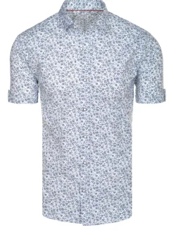 Koszule Męskie|Wyjątkowe Okazje>Dstreet Koszula męska z krótkim rękawem biała KX1072