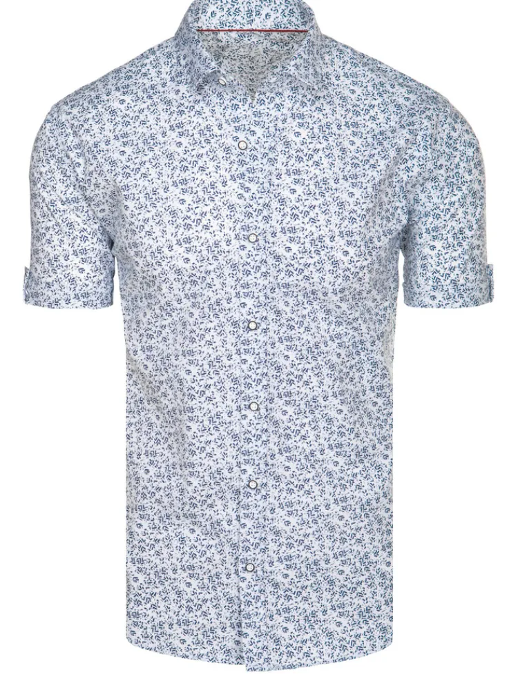 Koszule Męskie|Wyjątkowe Okazje>Dstreet Koszula męska z krótkim rękawem biała KX1072