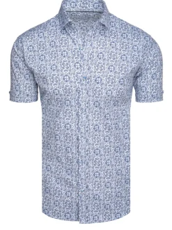 Koszule Męskie|Wyjątkowe Okazje>Dstreet Koszula męska z krótkim rękawem niebieska KX1065