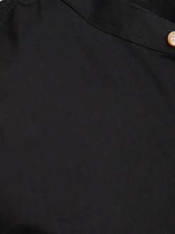 Wyjątkowe Okazje|Koszule Męskie>Dstreet Koszula męska ze stójką z krótkim rękawem czarna KX1070