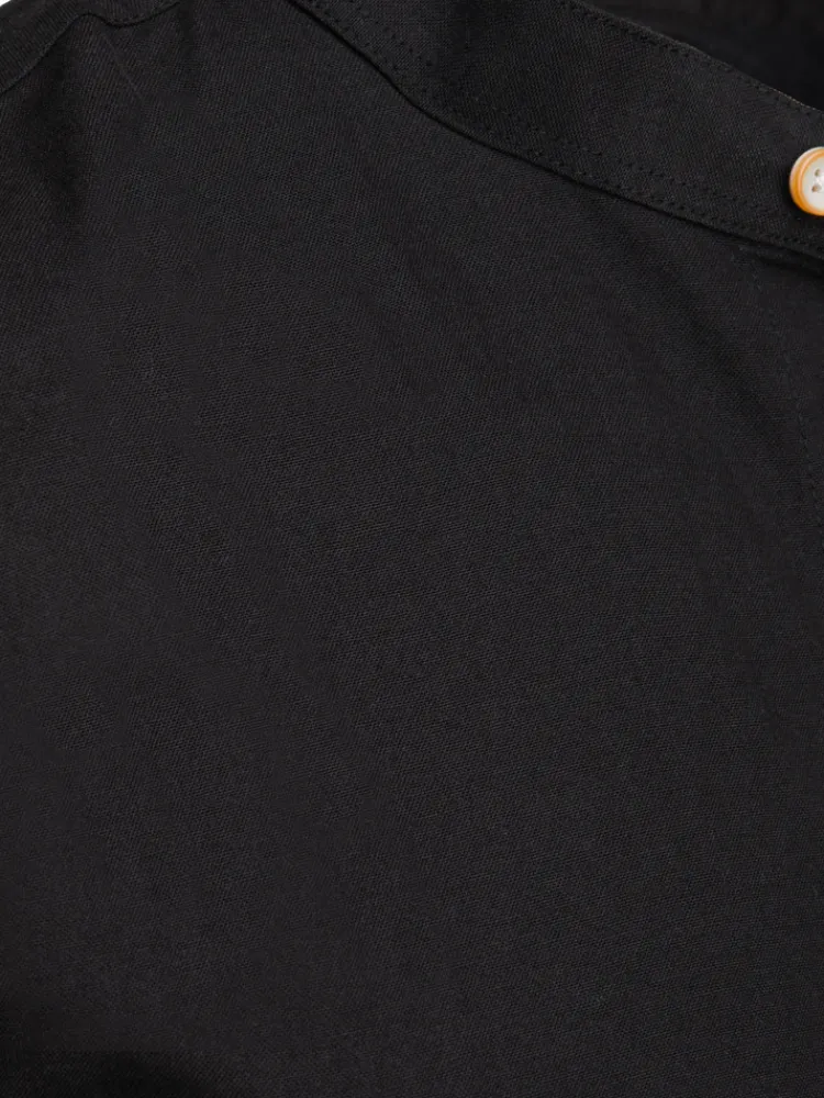 Wyjątkowe Okazje|Koszule Męskie>Dstreet Koszula męska ze stójką z krótkim rękawem czarna KX1070