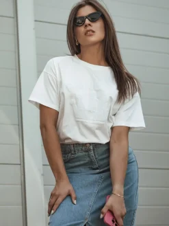 T-Shirty Damskie>Dstreet Koszulka damska PRINCY biała RY2647