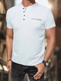 Koszulki Męskie>Dstreet Koszulka męska ala polo biała RX5631